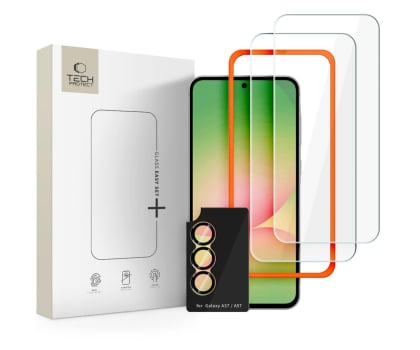 Folia / szkło na smartfon Tech-Protect Easy Set+ 3-Pack Galaxy A57 5G Clear